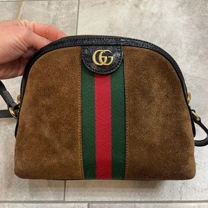 Gucci Ophidia Cognac Suede Leather Cross Body Bag